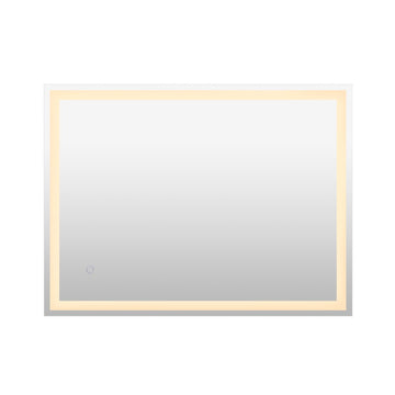 Pax Rectangular Frameless Anti-Fog Aluminum Front/Back-lit Tri-color LED Bathroom Vanity Mirror with Smart Touch Control - JONATHAN Y